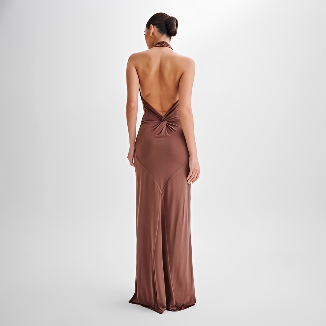 Mabel - Robe Maxi Élégante à Dos Nu