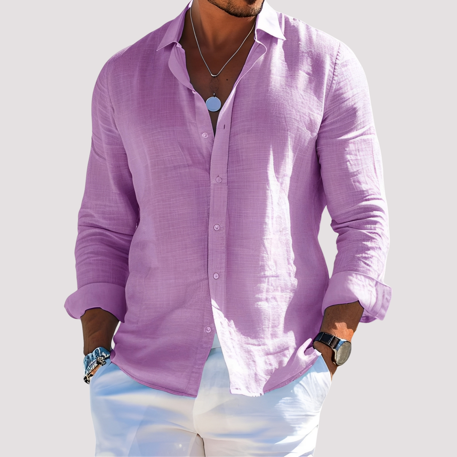 Dale – Chemise à manches longues pour hommes – Décontractée et relax