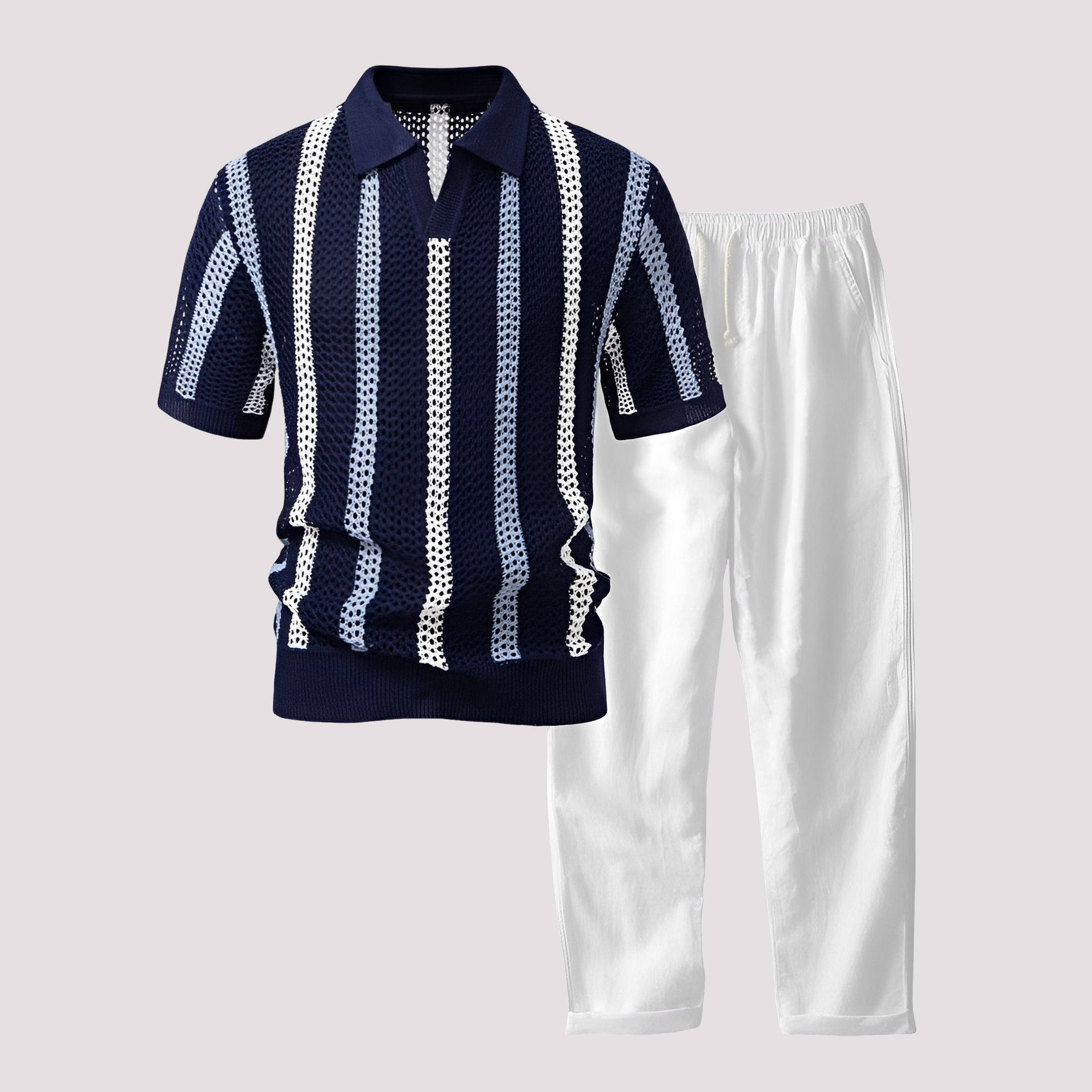 Richards - Ensemble Polo Rayé Agréable avec Pantalon