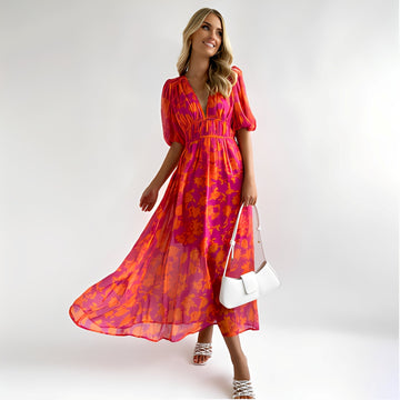 Louisa - Robe Midi Large à Imprimé Floral