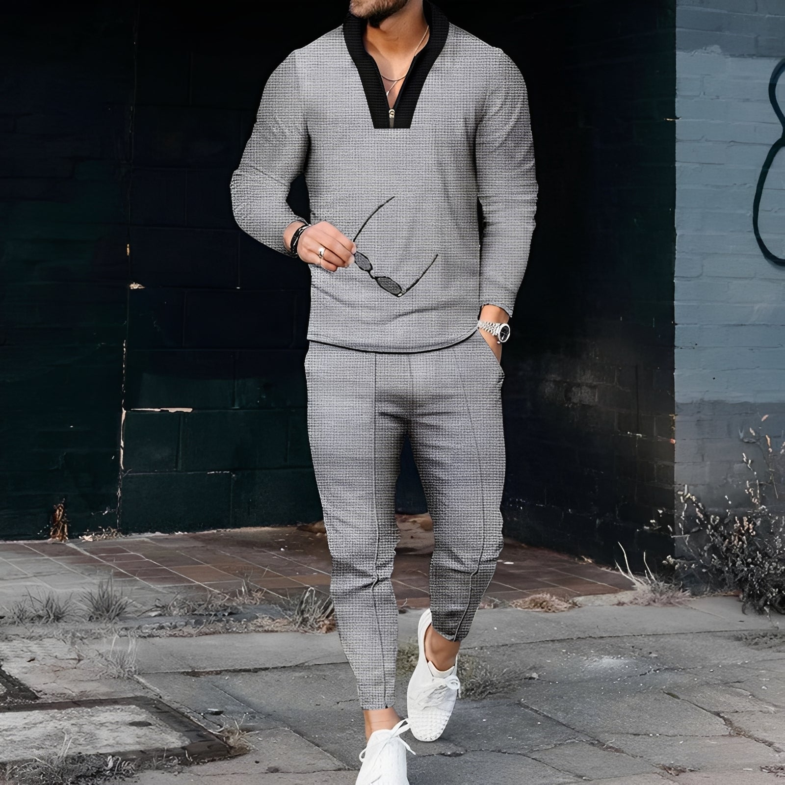 Andrew - Ensemble de sport élégant avec motif en relief pour hommes