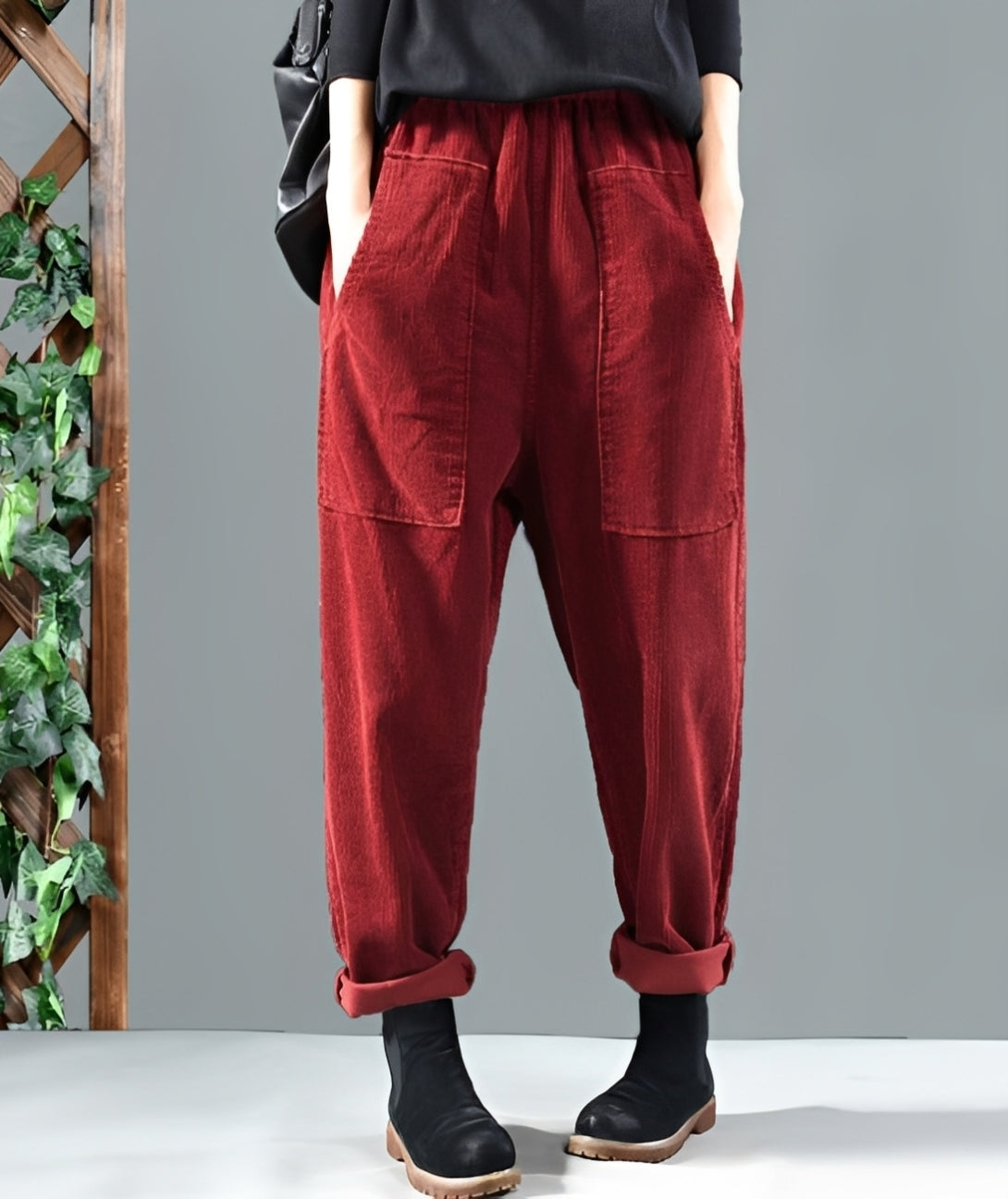 Hanna - Pantalon harem en velours côtelé chic pour femmes