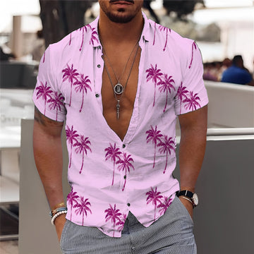 Hector - Chemise homme élégante avec motif de palmiers