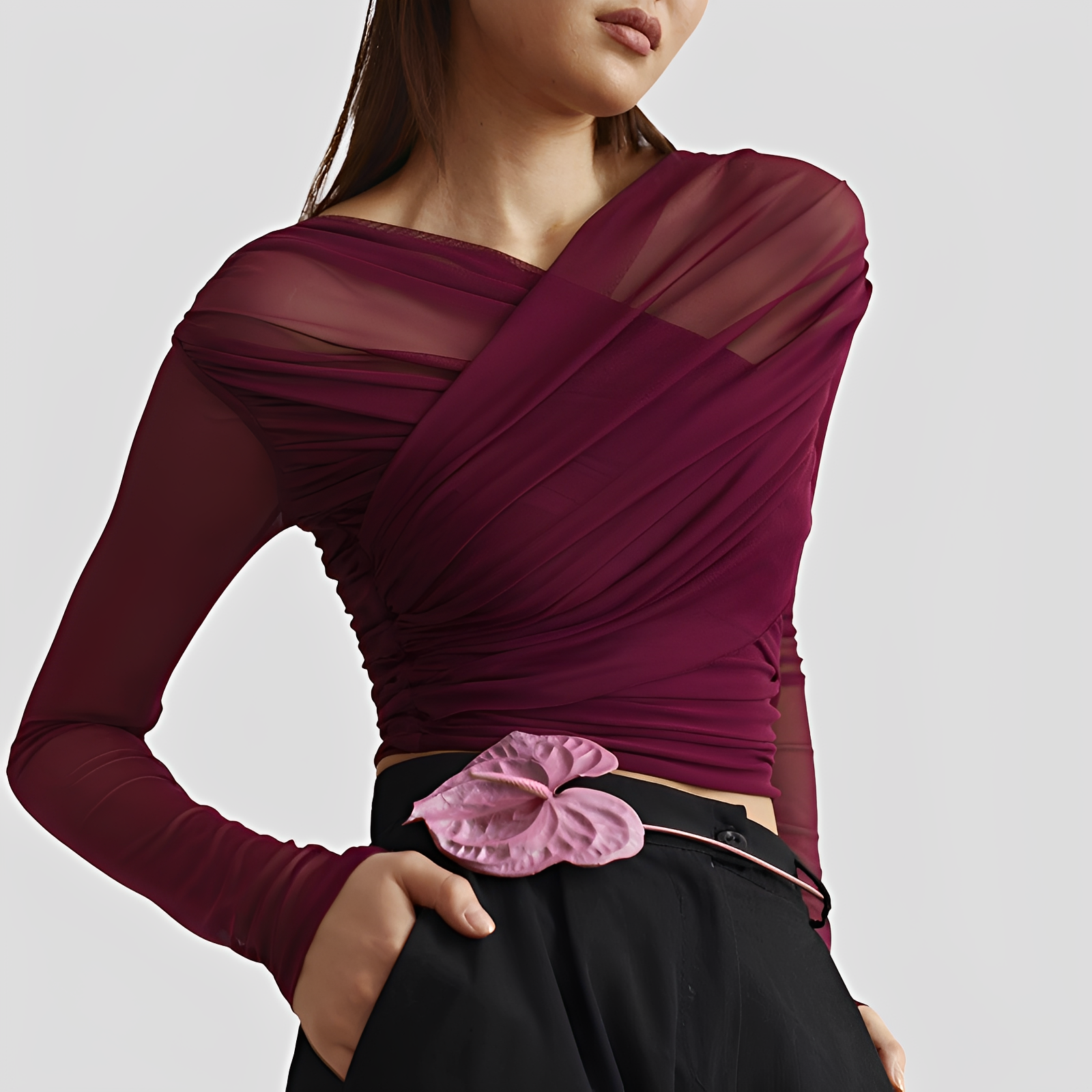Cara - Blouse élégante avec manches longues et plis