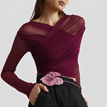 Cara - Blouse élégante avec manches longues et plis