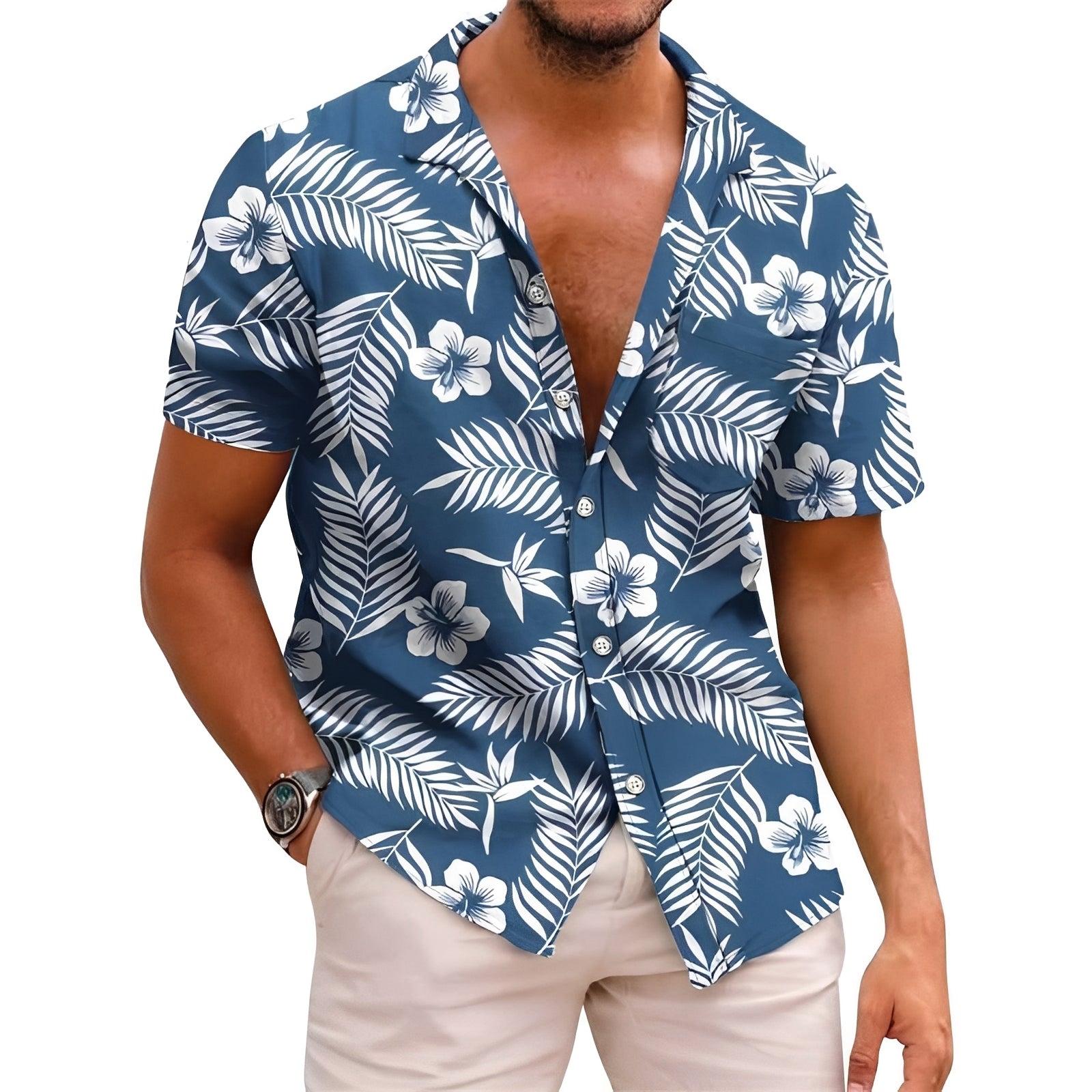 Harry - Chemise homme au motif tropical élégant