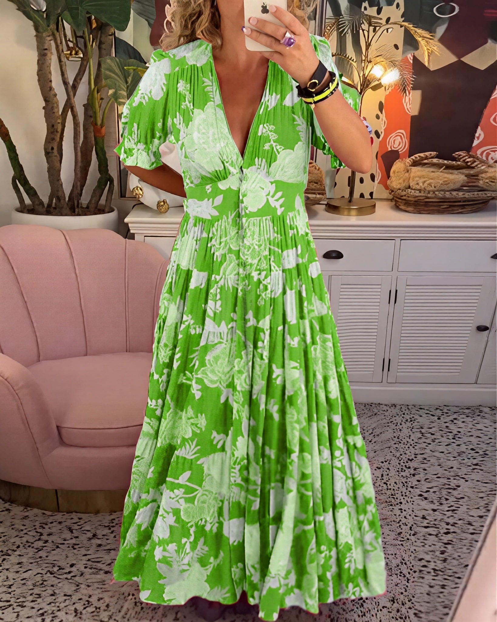 Emma - Robe maxi pour femme avec un motif floral