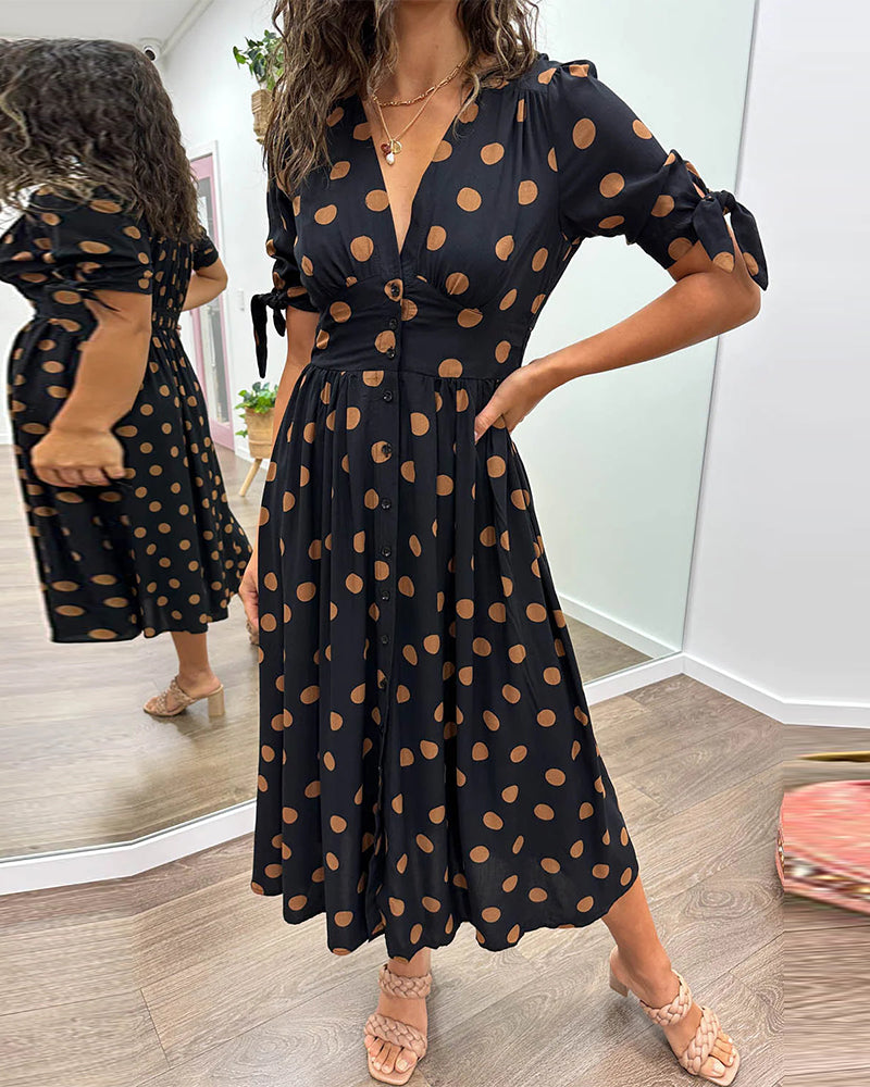 Penelope - Robe midi pour femmes avec motif à pois