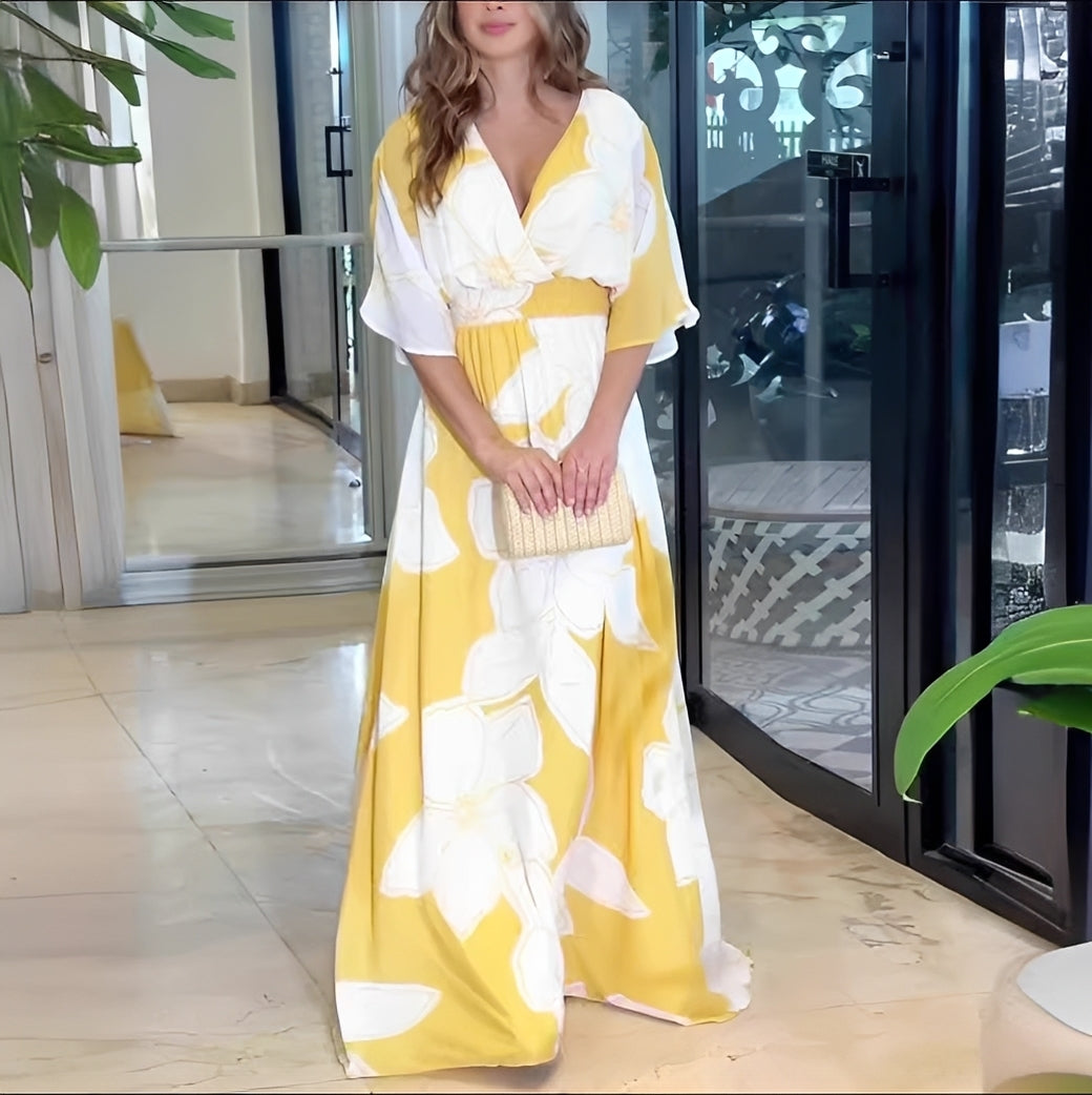 Alessia - Robe Évasée Élégante avec Imprimés Floraux