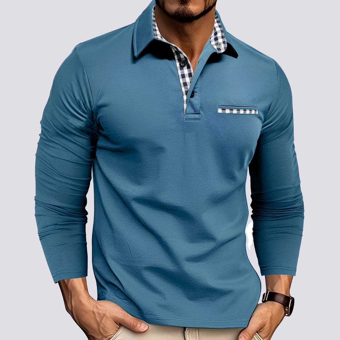 Mark – Polo pour homme – décontracté à manches longues