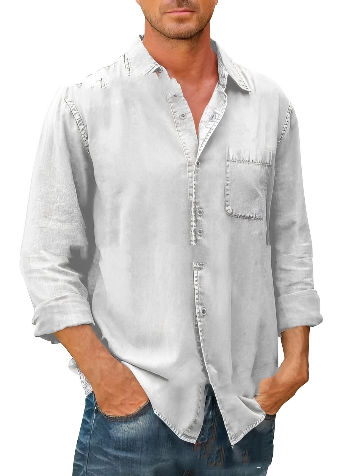 Alfie - Chemise usée à manches longues