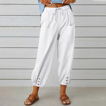 Christa - Pantalon large, décontracté et raccourci pour femmes