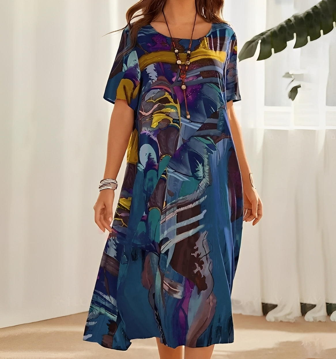 Alexa - Robe à motif élégant et coupe décontractée pour femmes