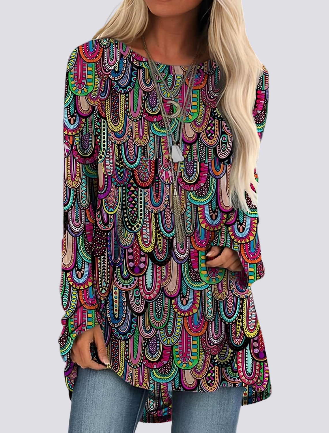 Monica - Élégante robe chemise ethnique