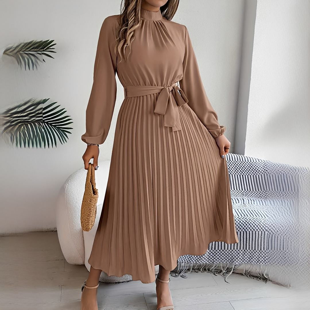 Jessy - Robe à plis longues manches pour femme