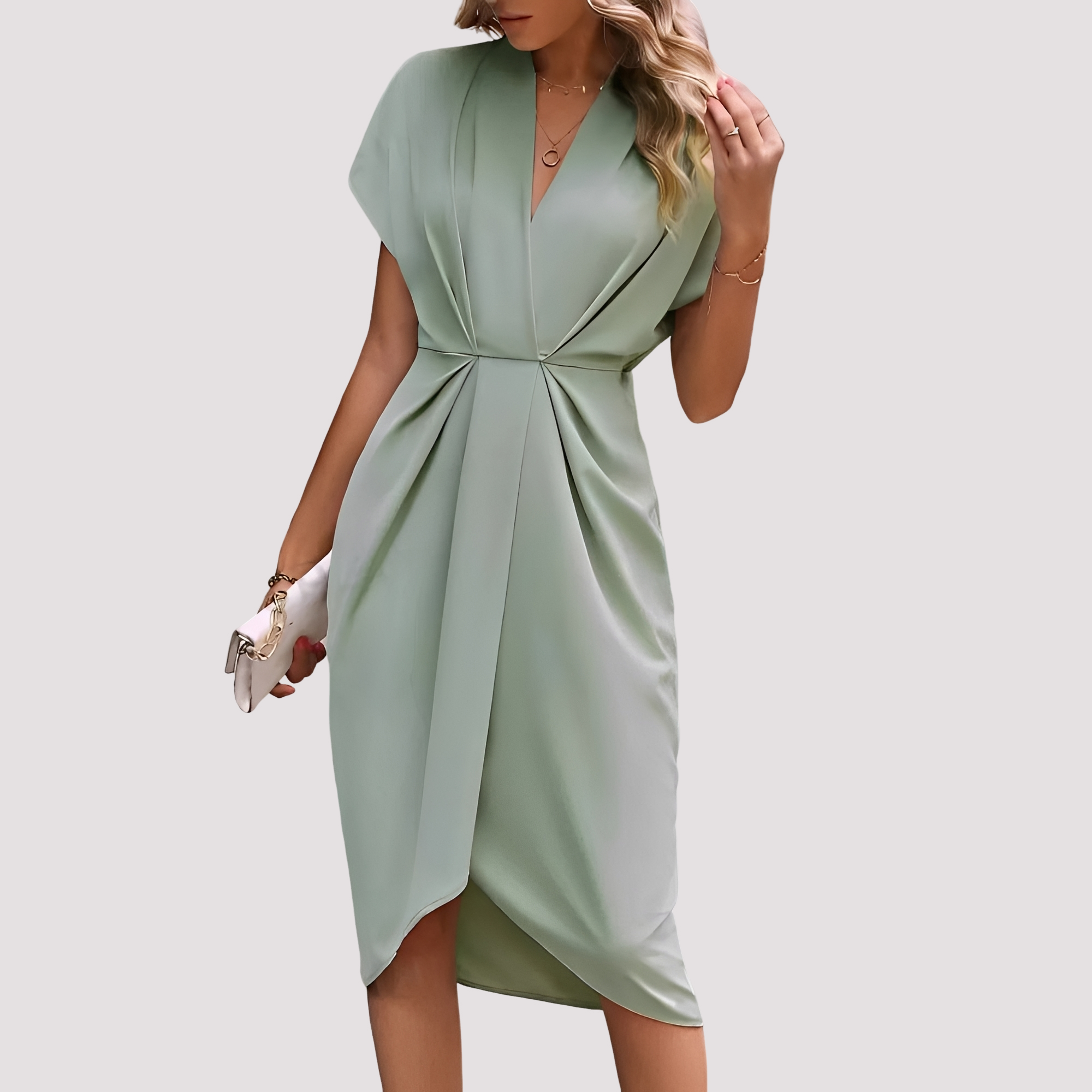 Gwen - Robe Midi Élégante avec Ouverture