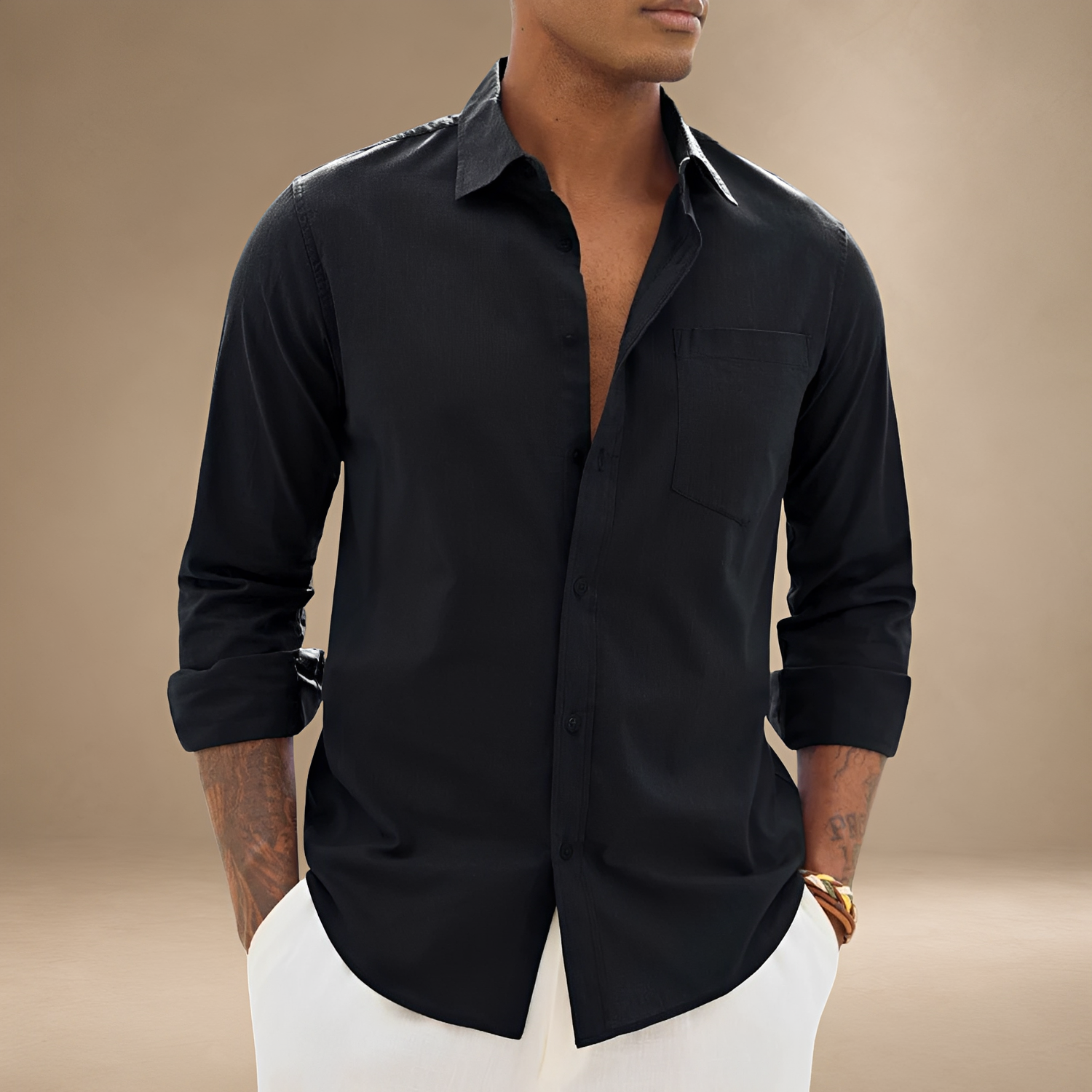 Ajay - Chemise Casual à Manches Longues