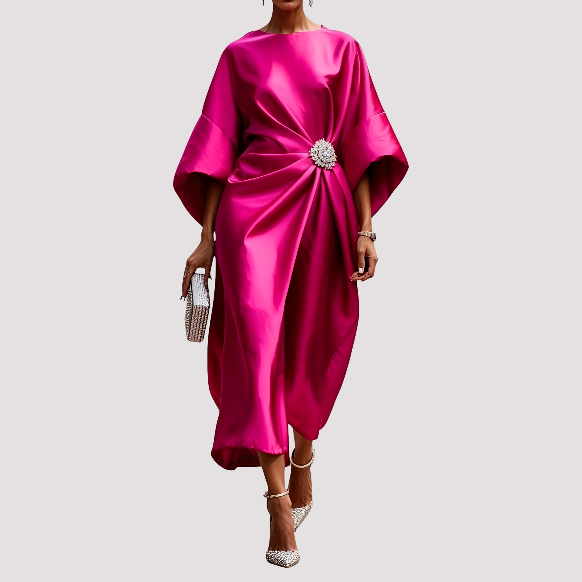 Kay - Robe Midi Élégante avec Design Croisé