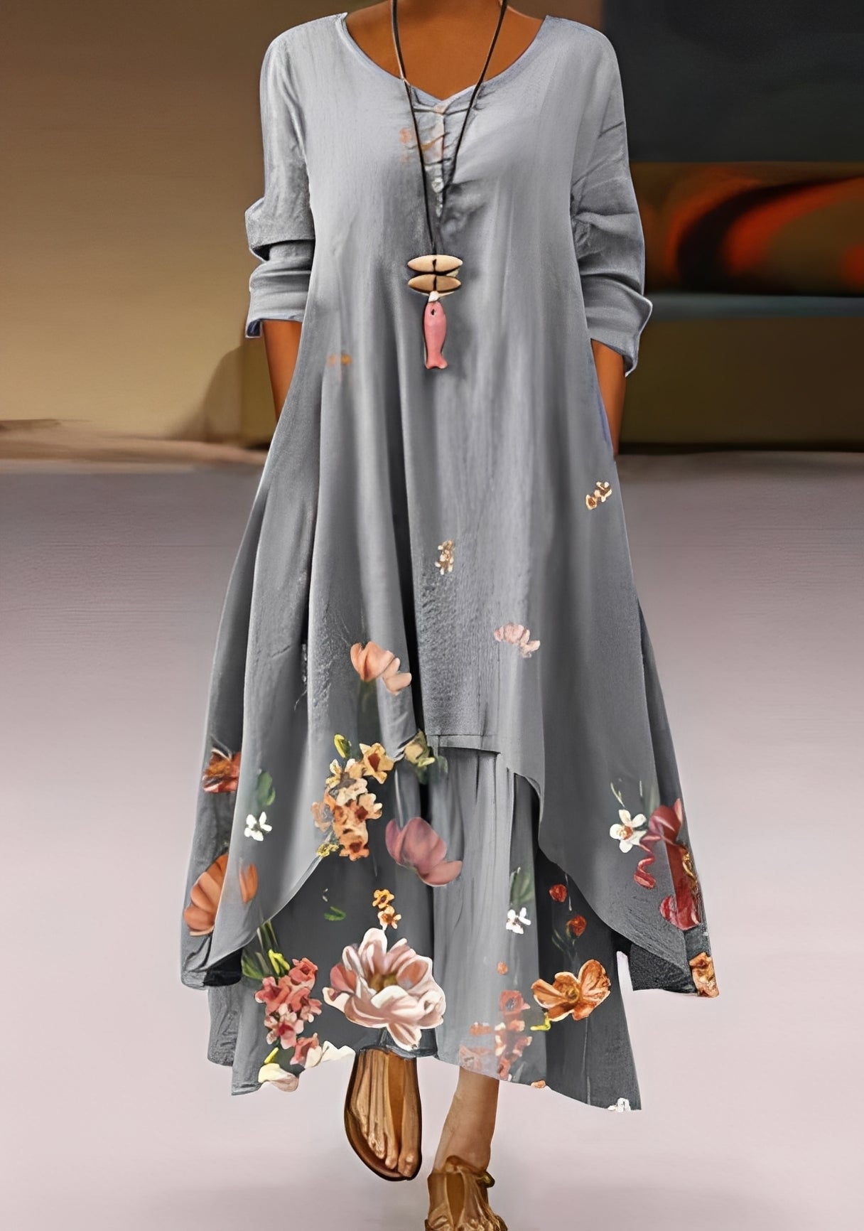 Belle - Robe fluide et élégante à motif pour femmes