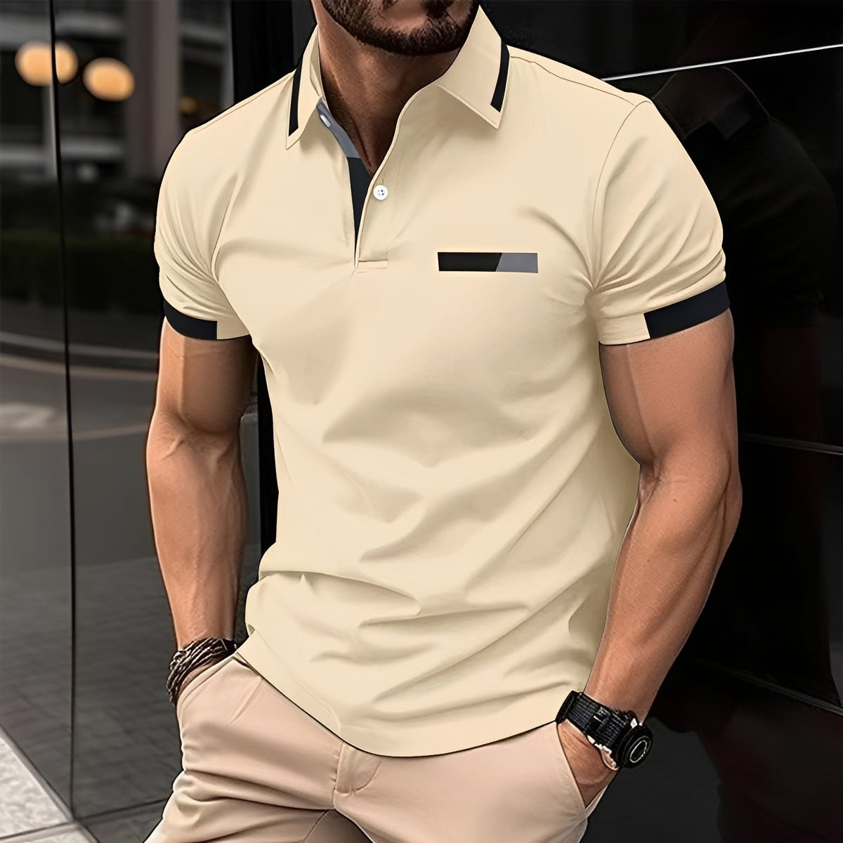 Julian - Polo élégant et sportif avec col rabattu pour hommes