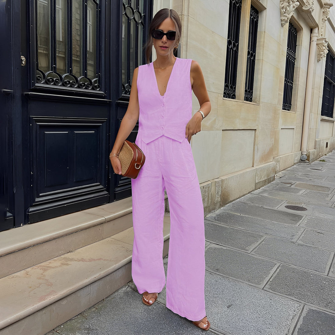 Relna - Set décontracté de gilet et pantalon