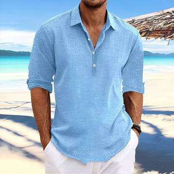 Ricky – Chemise homme à manches longues – idéale pour des journées chaudes et confortables