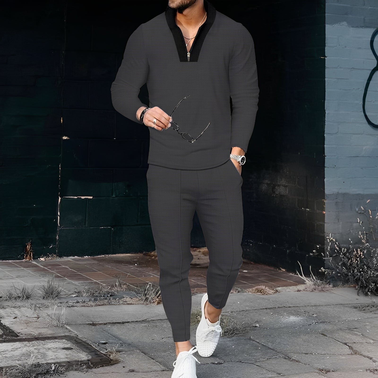 Andrew - Ensemble de sport élégant avec motif en relief pour hommes