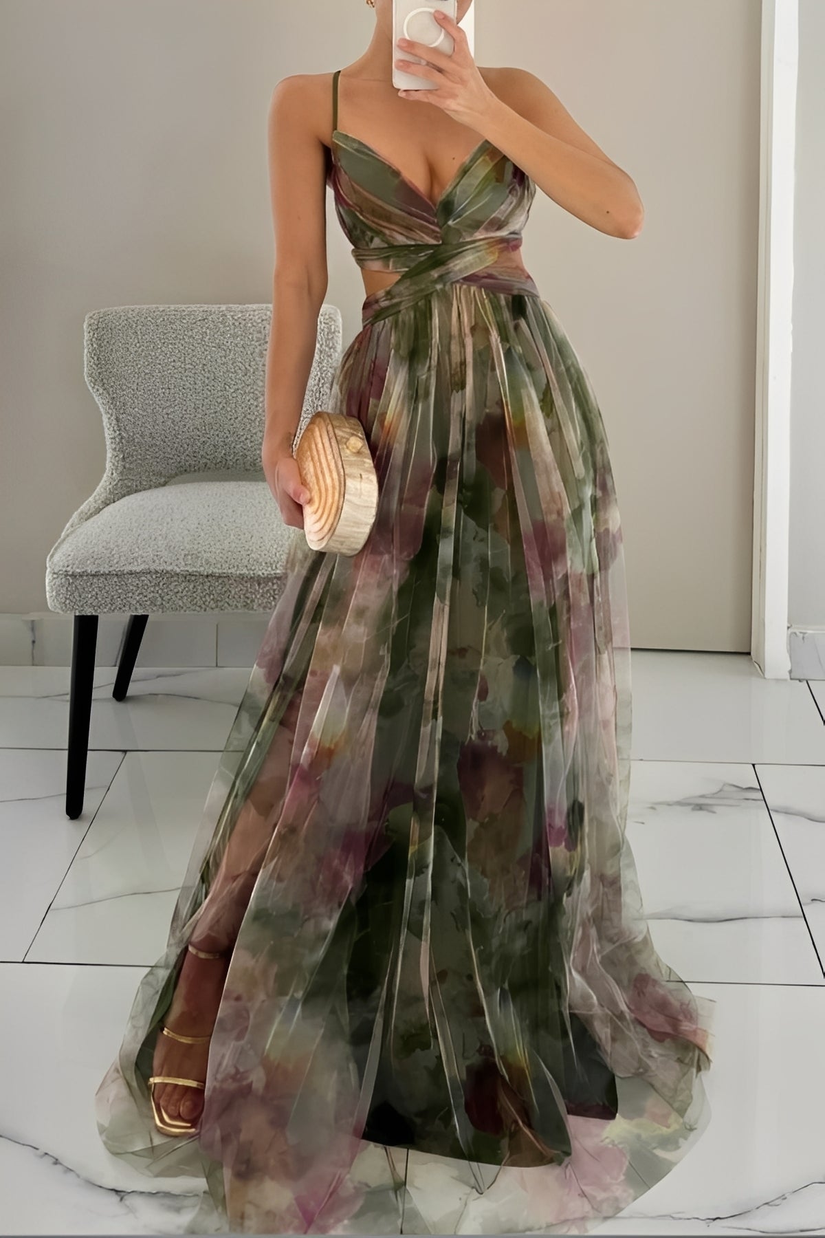Davina - Robe Maxi Évasée Sophistiquée