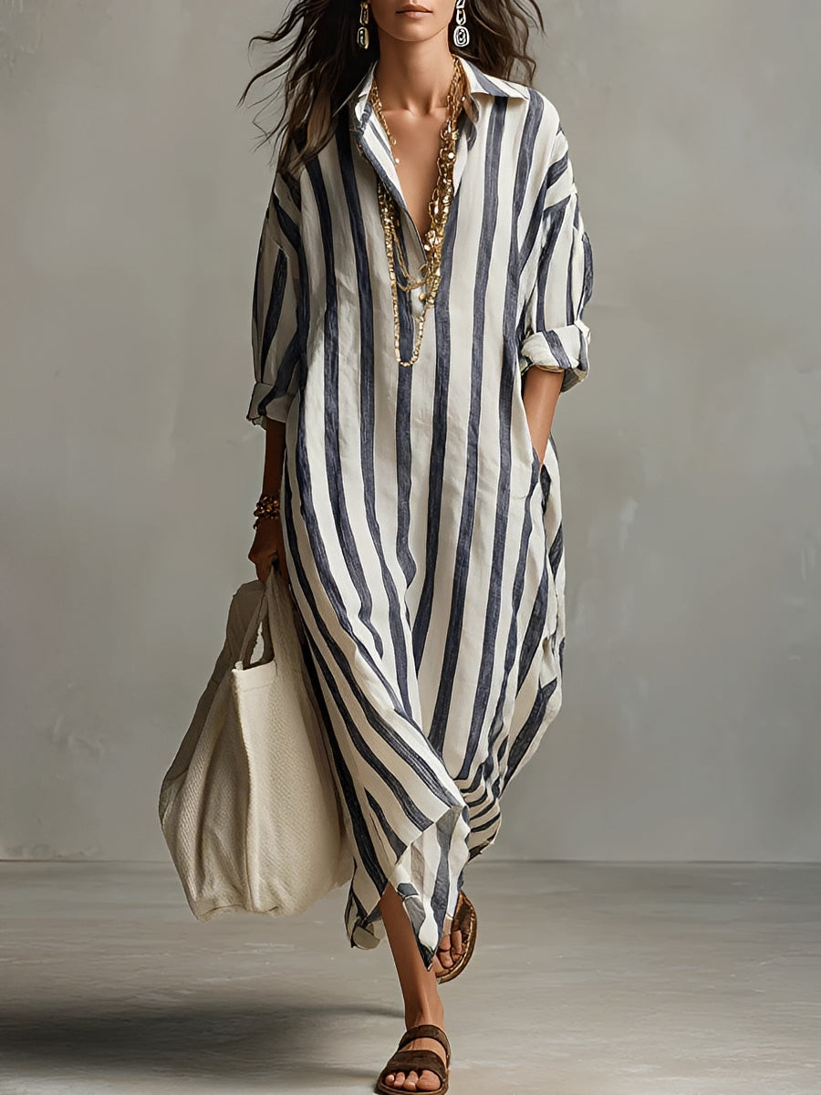 Charlotte - Robe trapèze à Rayures