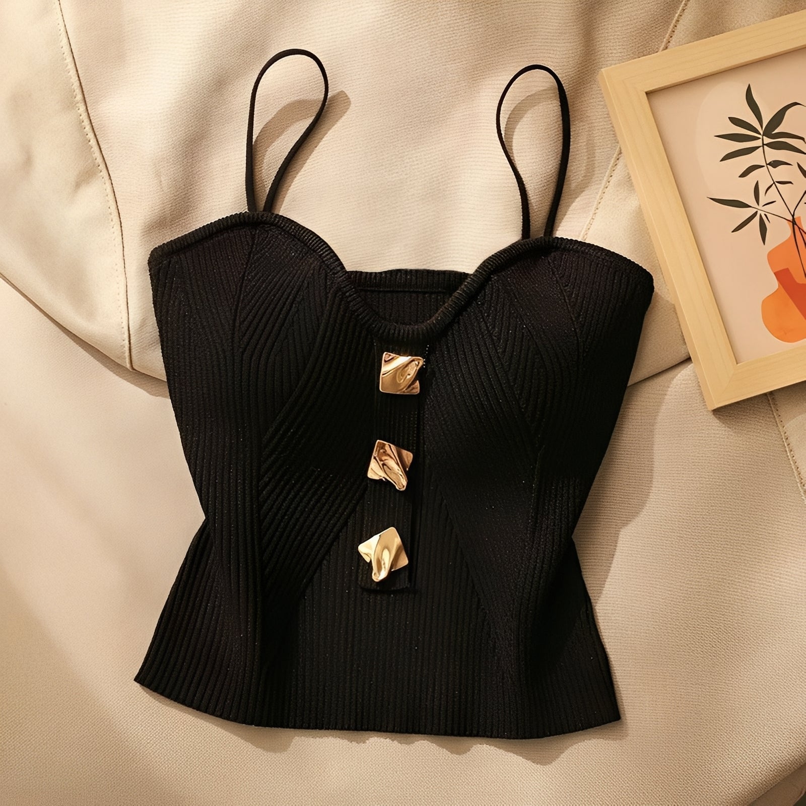 Ameera - Haut Corset Côtelé Raffiné