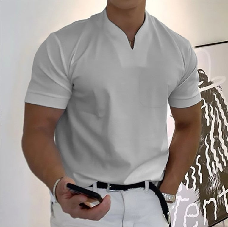 Jason - T-shirt court pour homme, style fitness et business