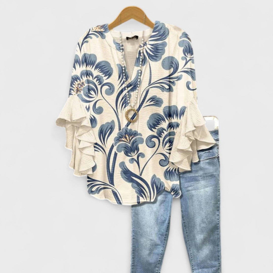 Kay- Élégante Blouse Femme avec Motif Floral