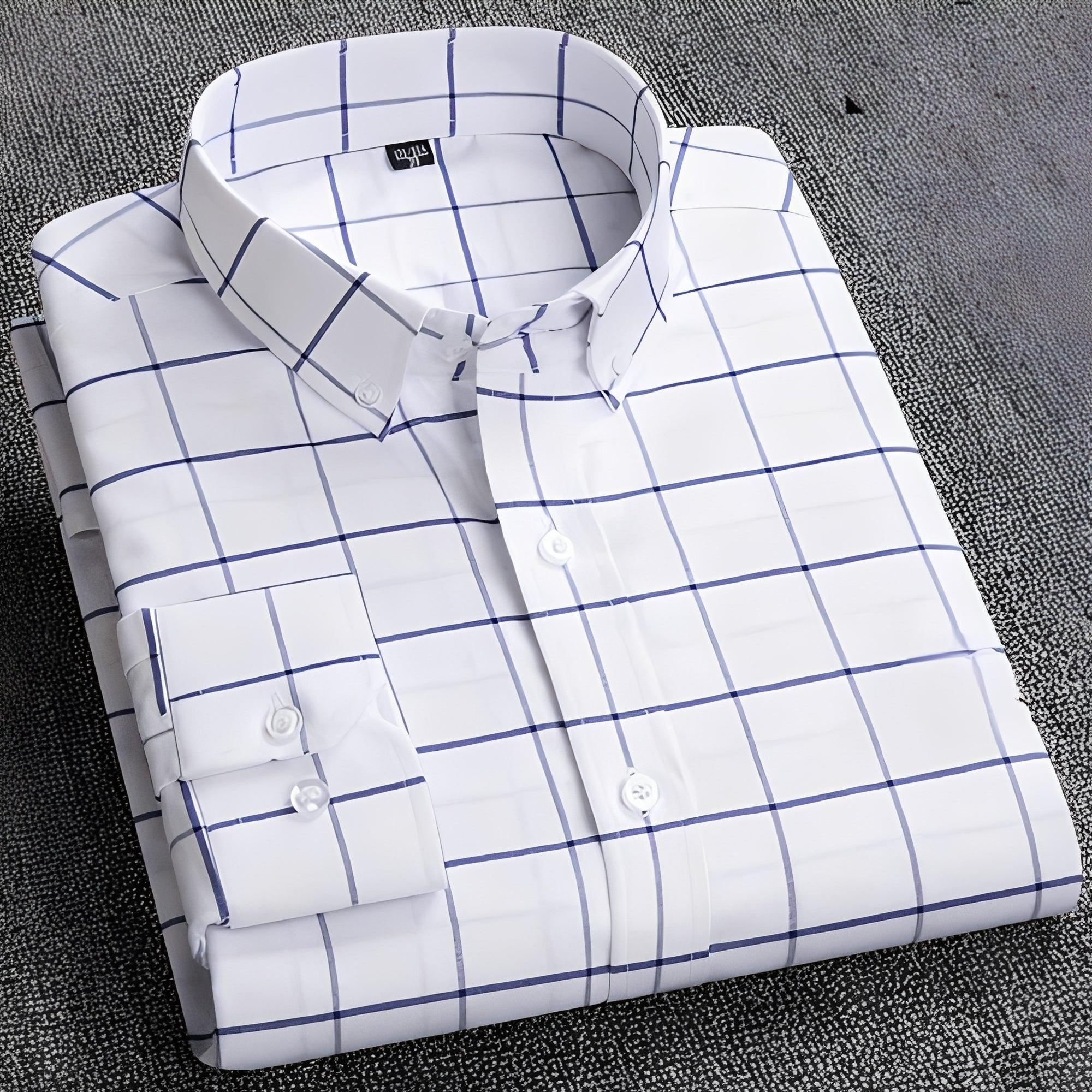 Jezriel - Chemise à carreaux moderne à manches longues pour homme