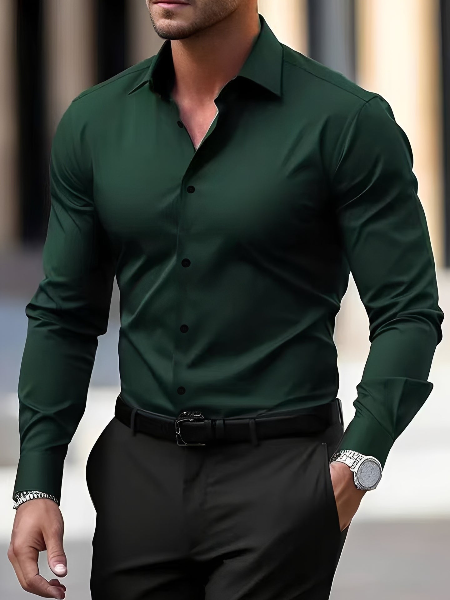 Jeremy – Chemise homme manches longues – pour occasions décontractées et formelles