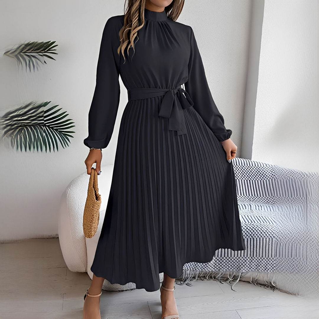 Jessy - Robe à plis longues manches pour femme