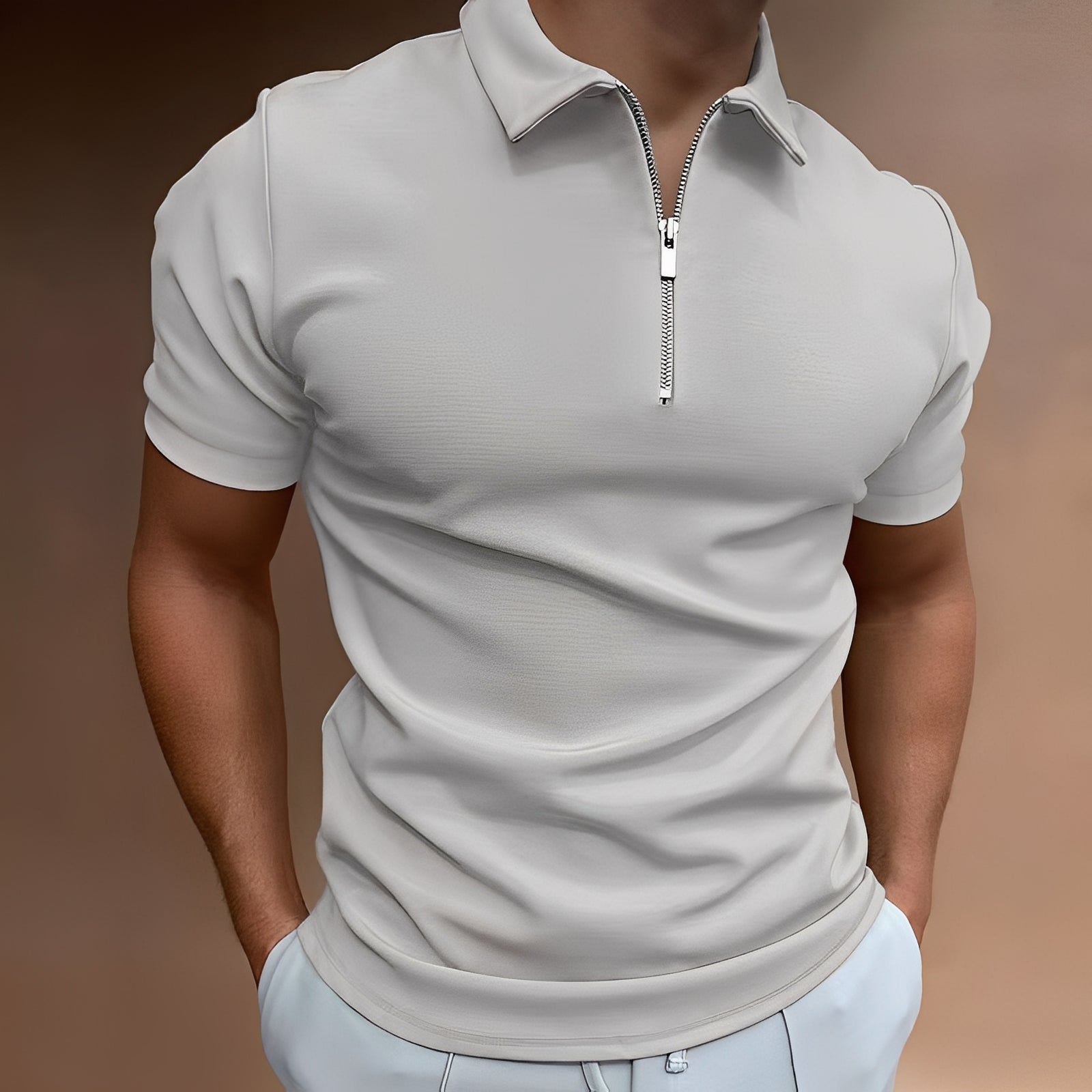 Carlos - Polo élégant pour hommes avec fermeture éclair