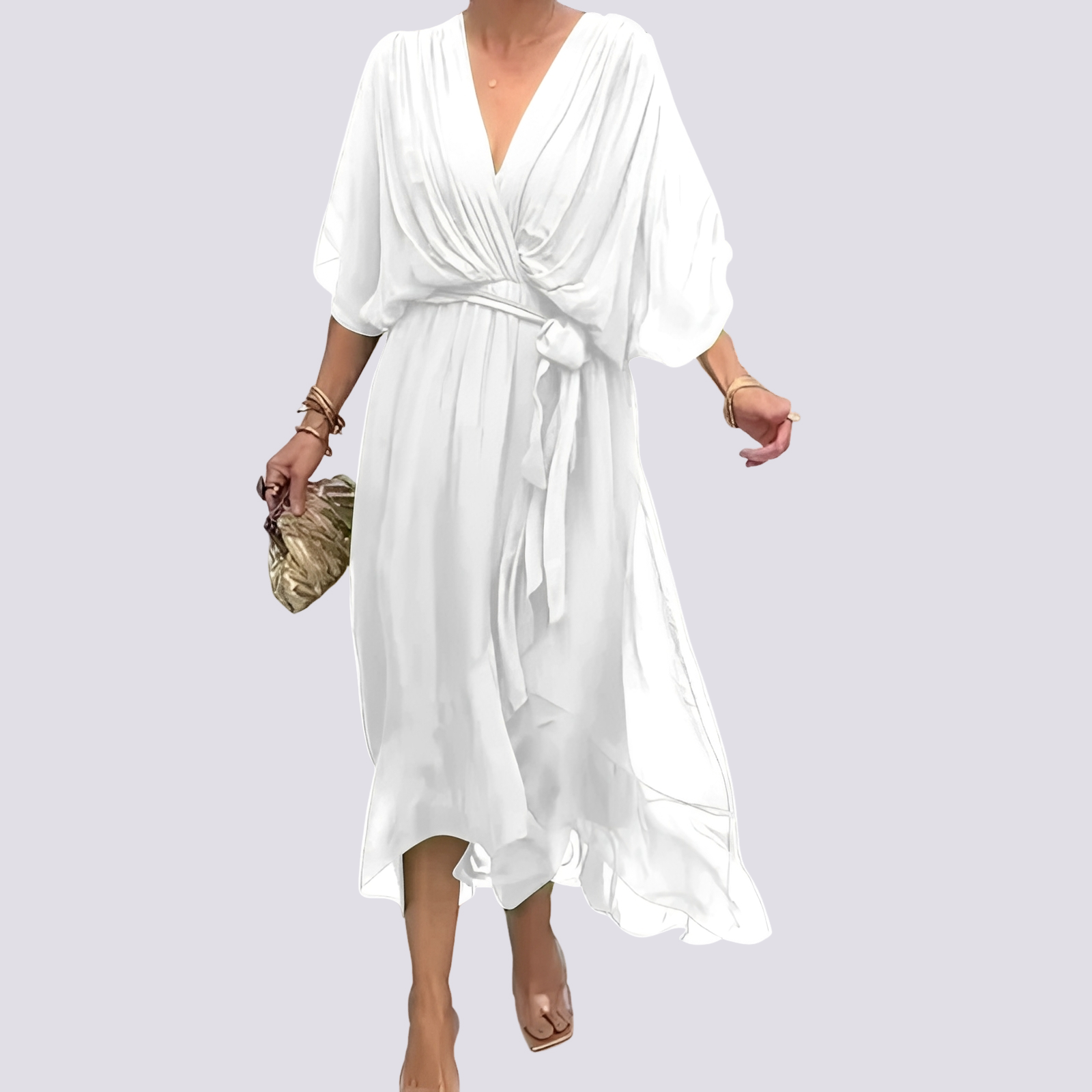 Jane - Robe Asymétrique avec Col V