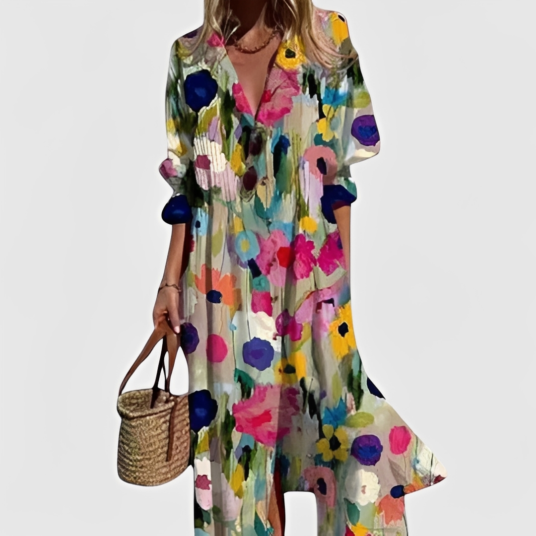 Millie - Robe midi à fleurs élégante