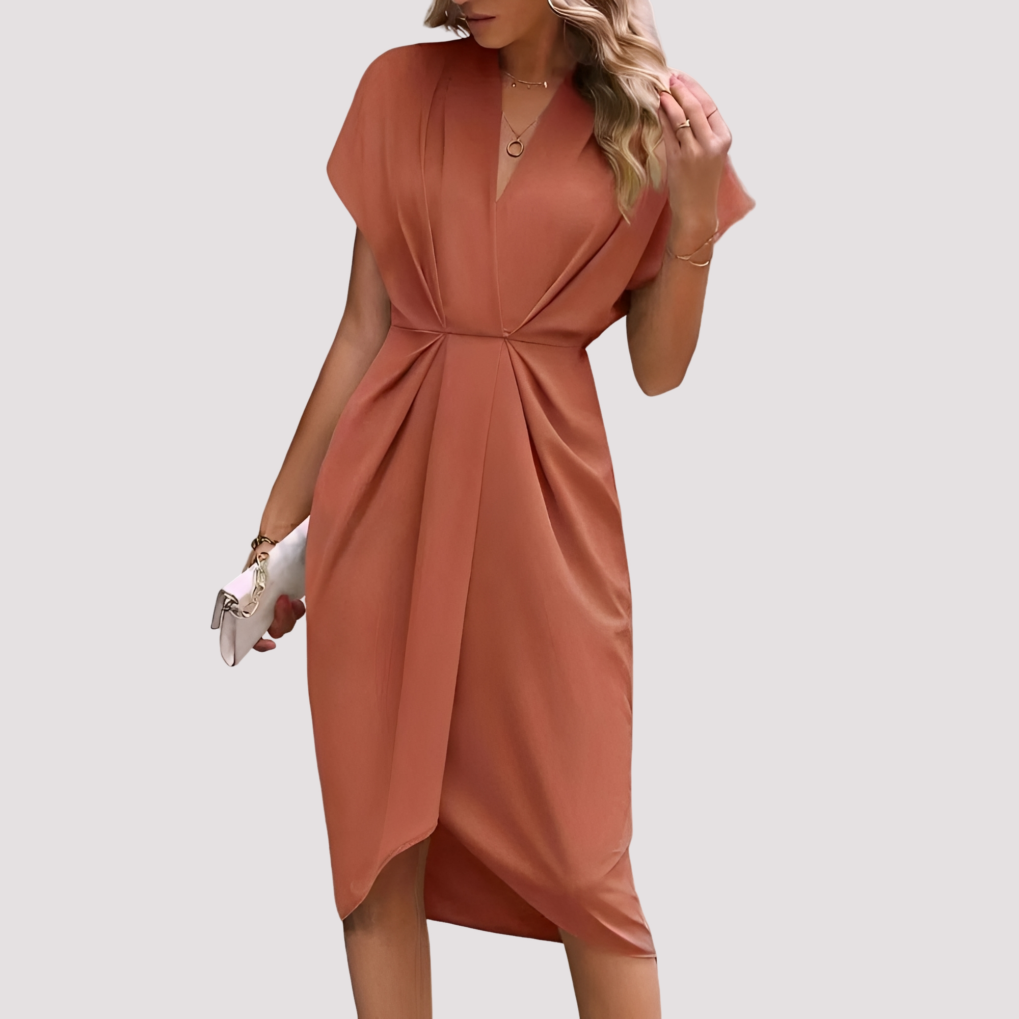 Gwen - Robe Midi Élégante avec Ouverture