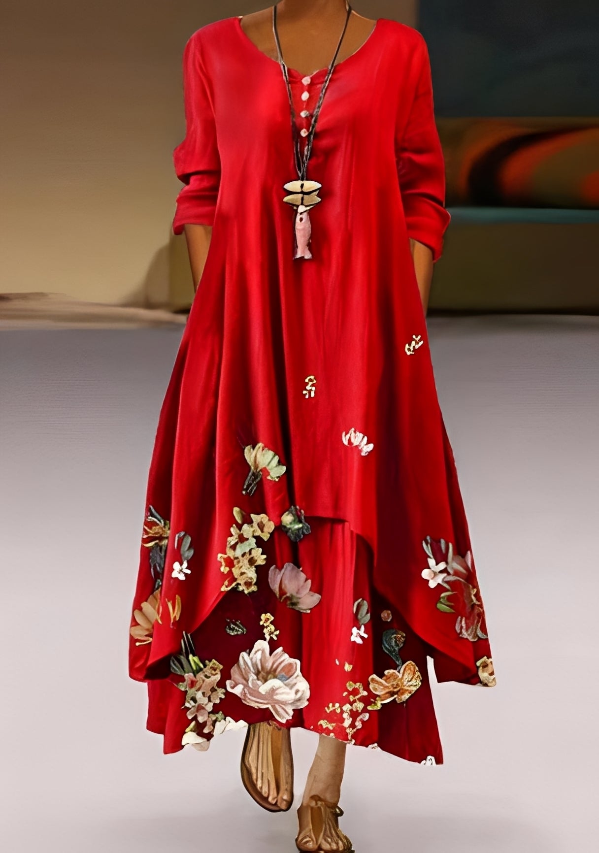 Belle - Robe fluide et élégante à motif pour femmes