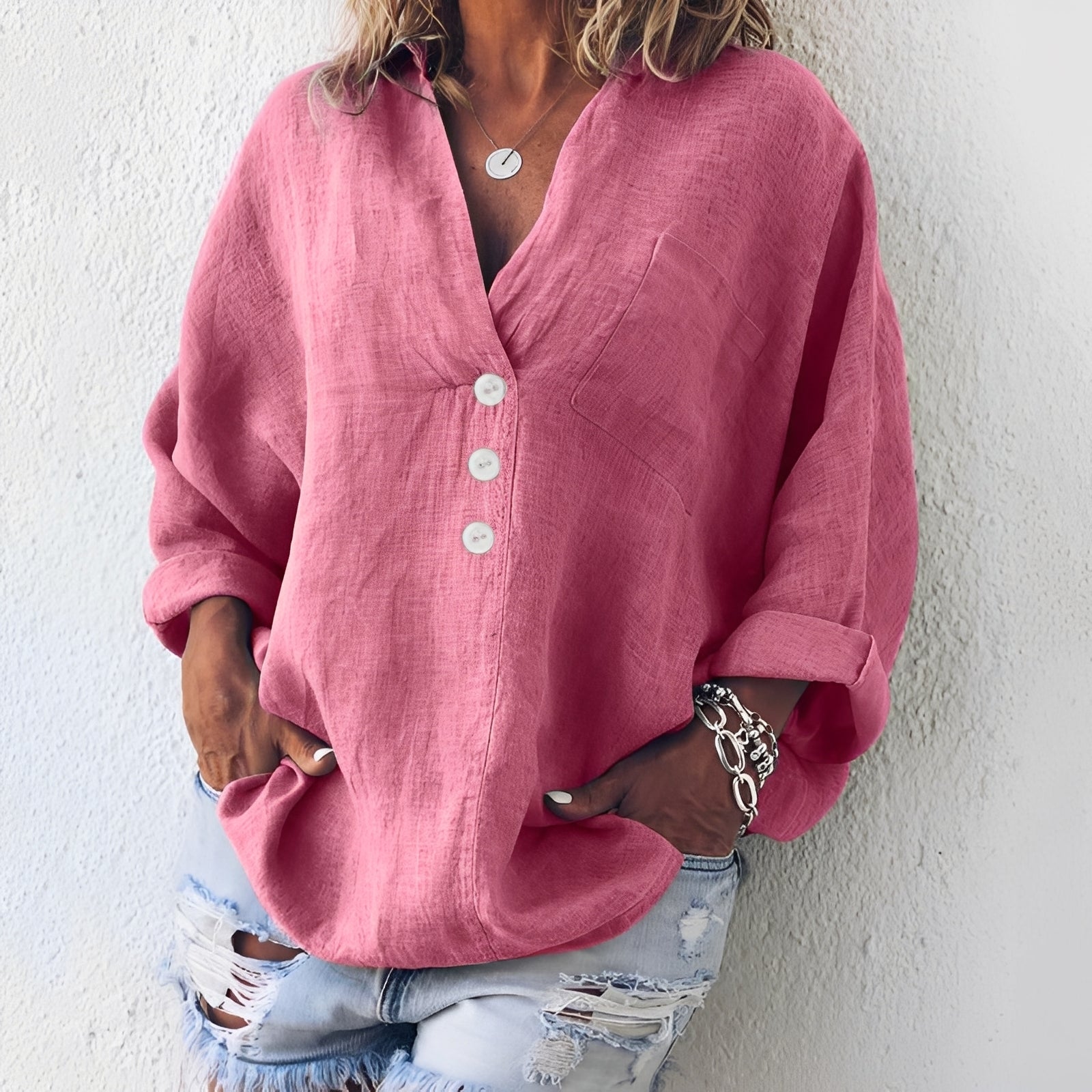 Sandra - Blouse ample à manches longues pour femmes