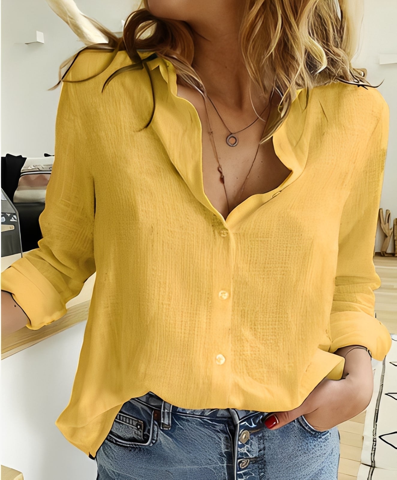 Sandra – Chemise pour femme à manches longues – ample et décontractée