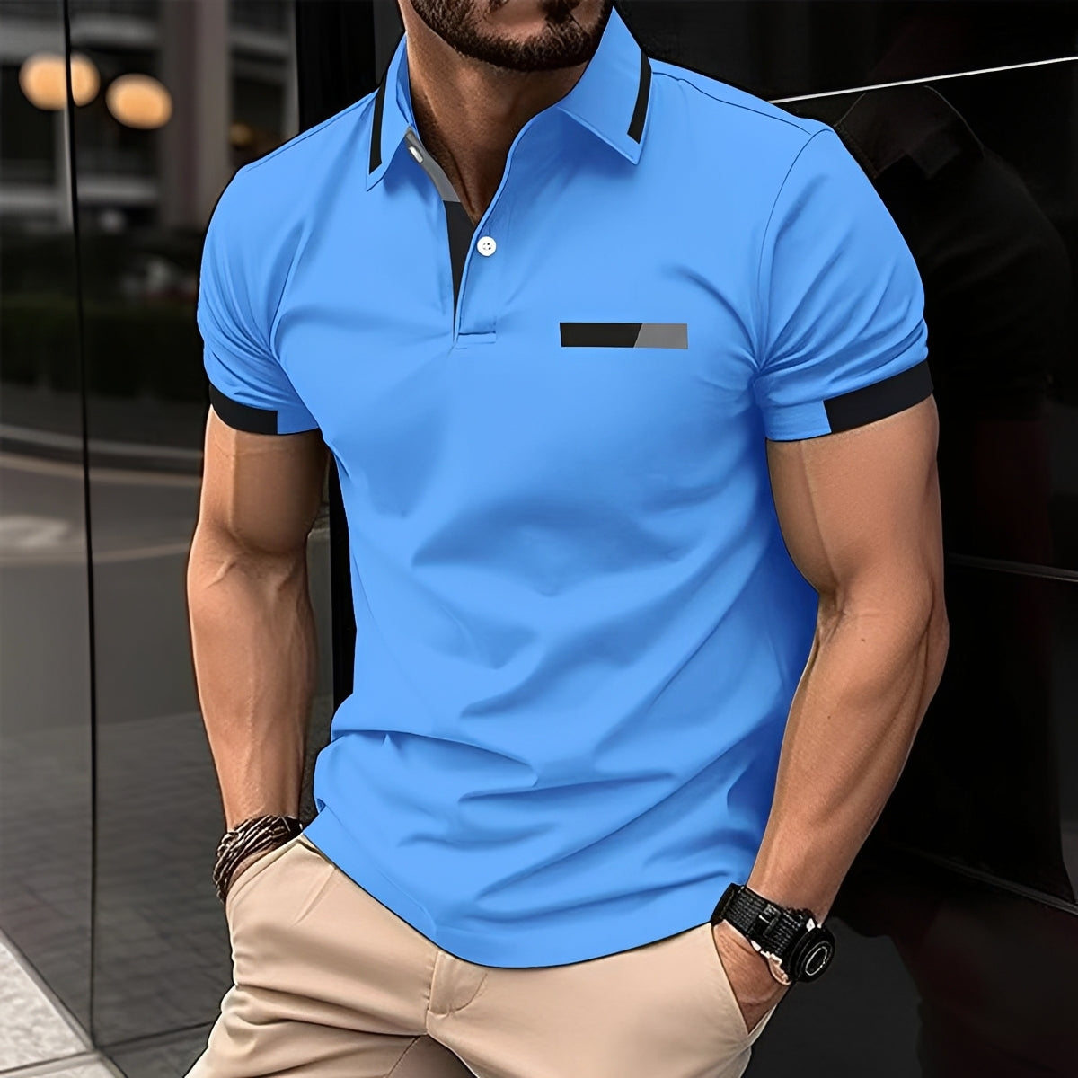 Julian - Polo élégant et sportif avec col rabattu pour hommes