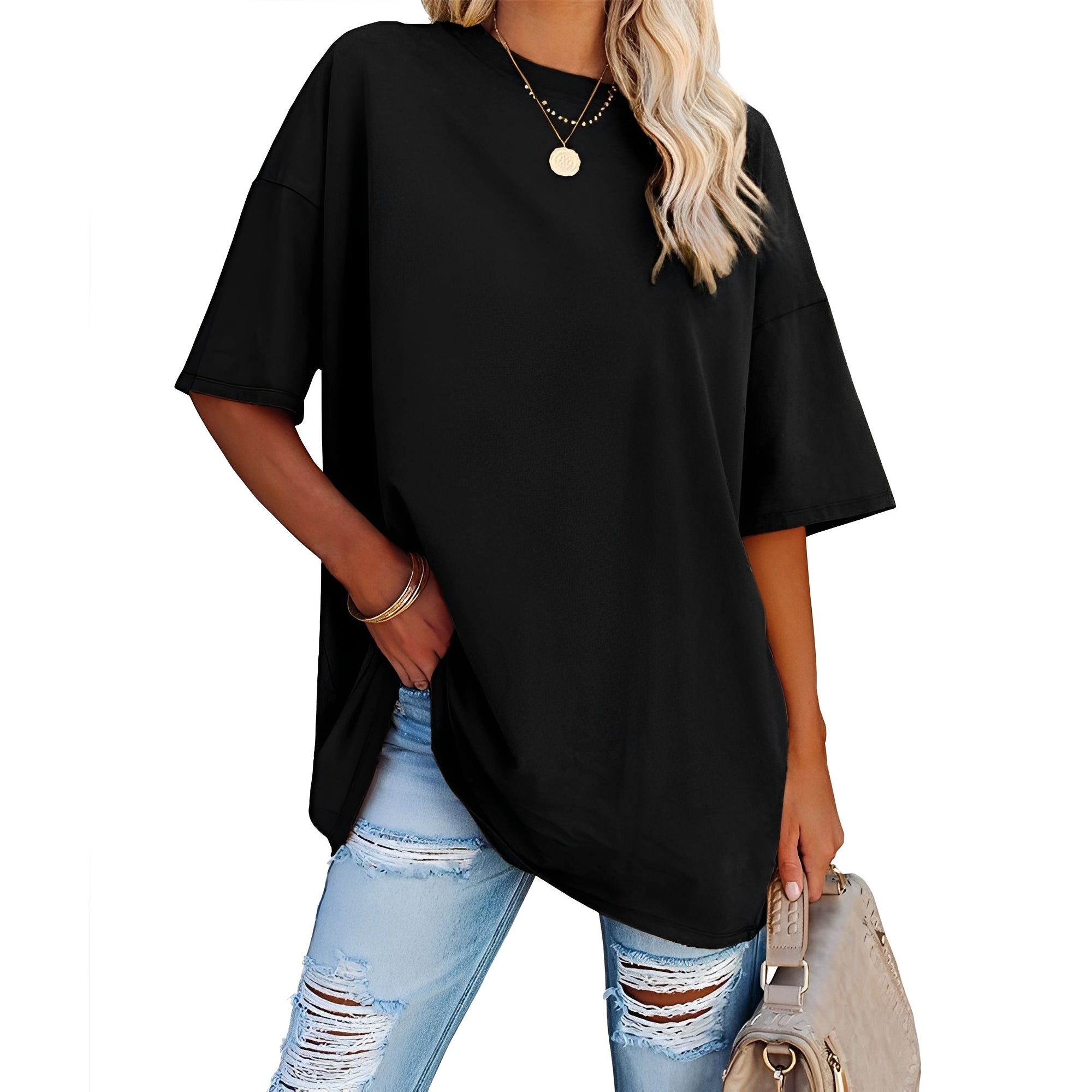 Alice - T-shirt large avec épaules tombantes