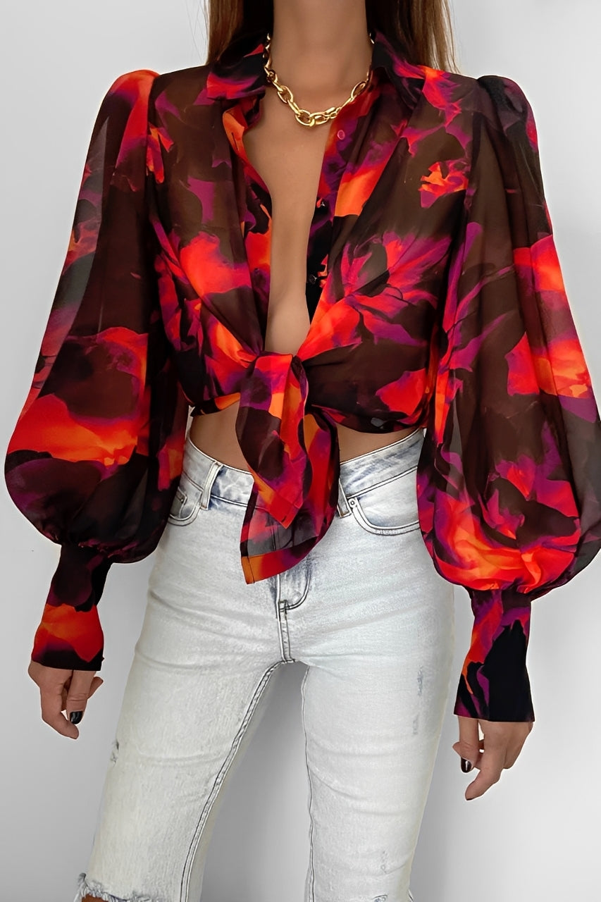 Carla - Élégante blouse femme avec manches volumineuses