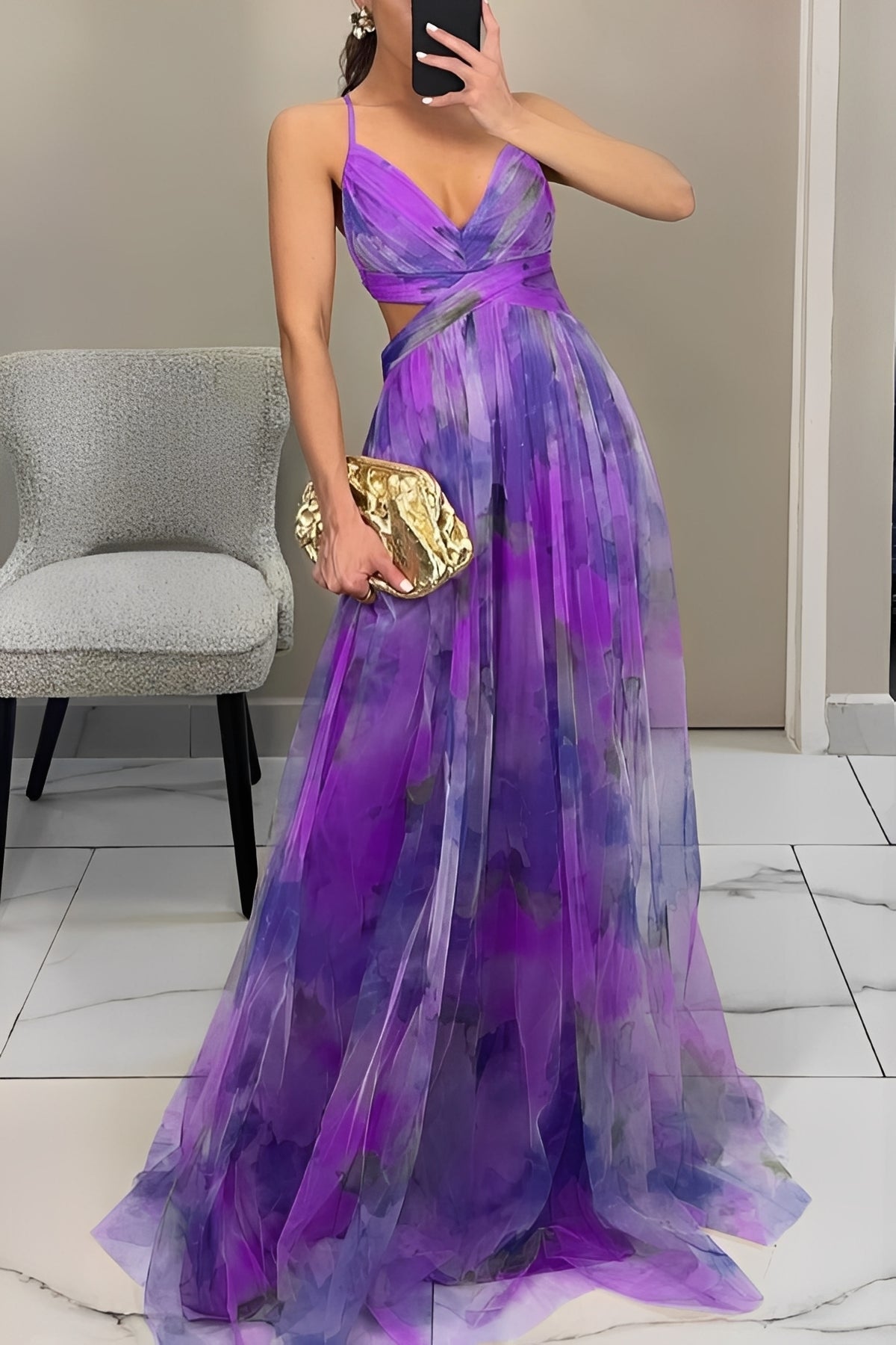 Davina - Robe Maxi Évasée Sophistiquée