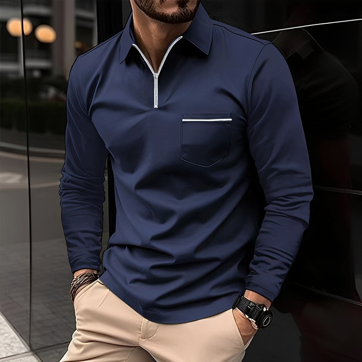 Jackson - Polo homme à manches longues - pour un style décontracté