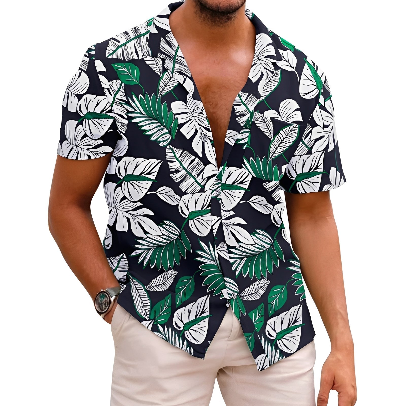 Harry - Chemise homme au motif tropical élégant