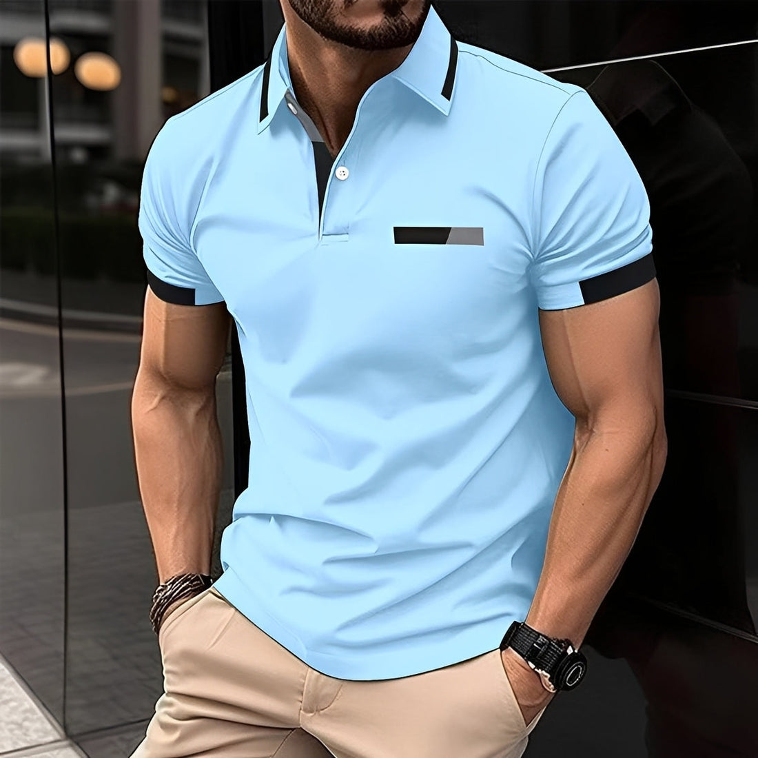 Julian - Polo élégant et sportif avec col rabattu pour hommes