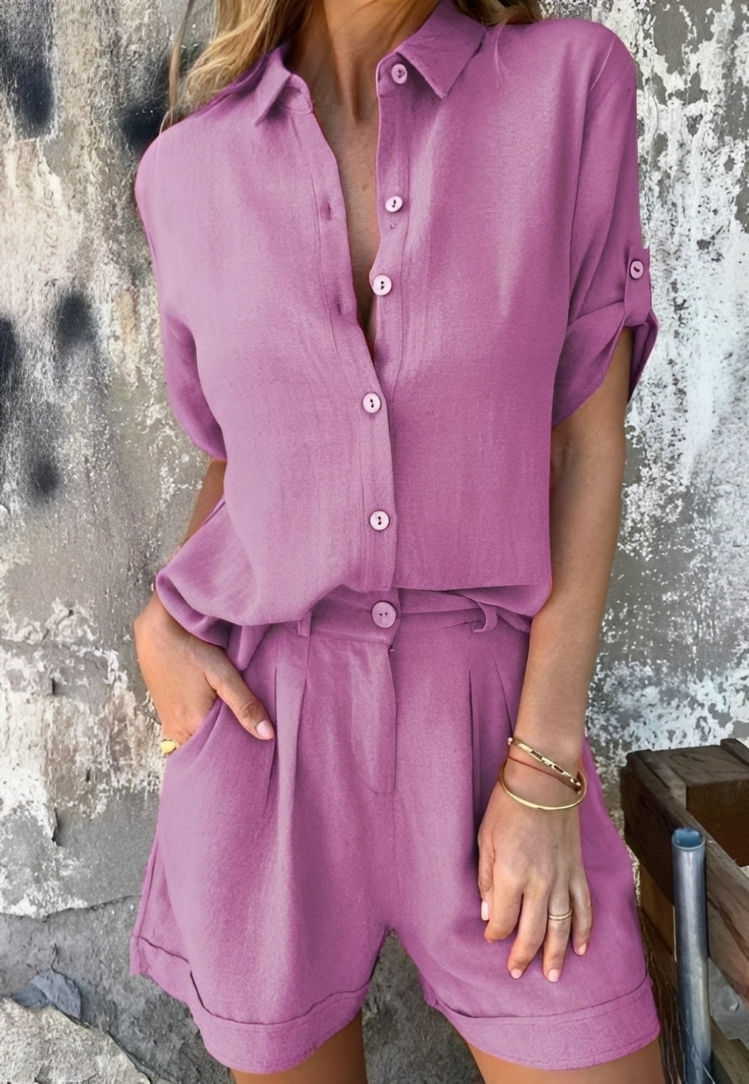 Minnie - Ensemble blouse et short décontracté